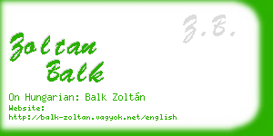 zoltan balk business card